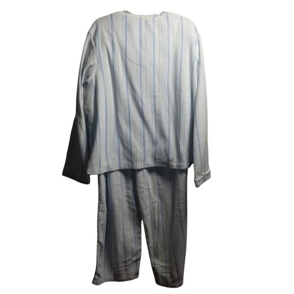 Eileen West Pastel Blue Lace Trim Cottagecore Women's Flannel Pajamas Sz 2X - Picture 2 of 11